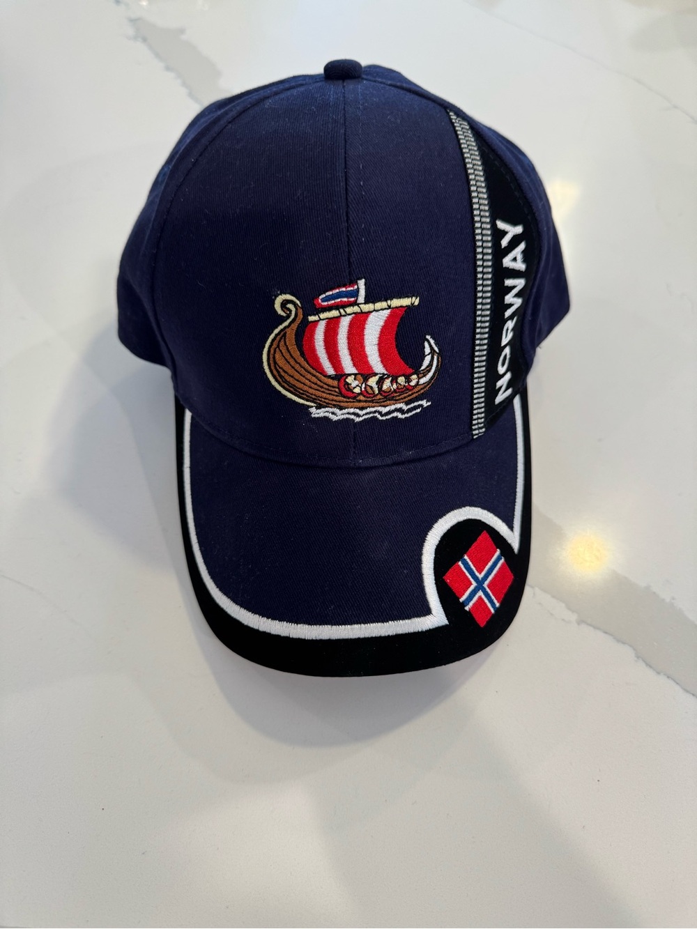 🇳🇴 Rock Expedition Vikings Embroidered Norway Navy Blue Souvenir Baseball Cap